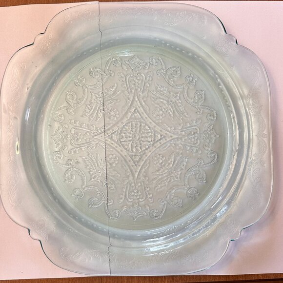 Depression / Federal Glass Plate Madrid Pattern Blues - Picture 2 of 7